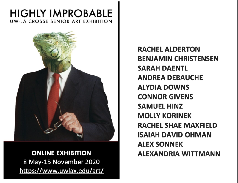 Image from Highly Improbable exhibit poster with names of participants.