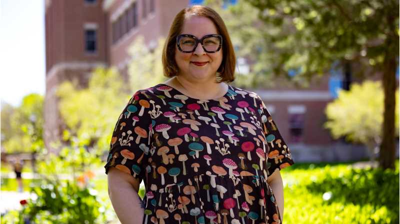 Darci Thoune, professor of English and  coordinator of the First-Year Writing Program, is one of seven UWL faculty to earn a 2024 Eagle Teaching Excellence Award.
