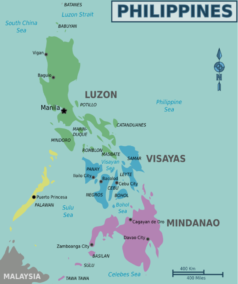 Map of the Philippines. Photo from Wikipedia Commons.