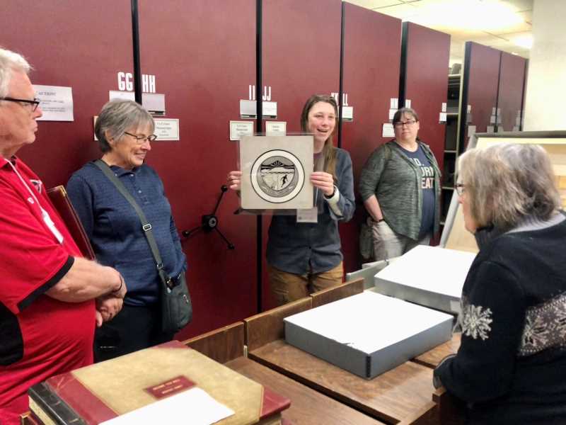 Special Collections Historian Laura Godden giving a tour of Murphy Library Special Collections/Area Research Center during the Wisconsin Historical Society Local History and Historic Preservation Conference