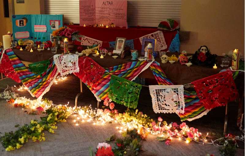 An altar created for El Día  de Los Muertos celebration on campus in fall 2021. The event was organized by Latin American Student Organization (LASO). LASO is planning another Día  de Los Muertos celebration this fall. 