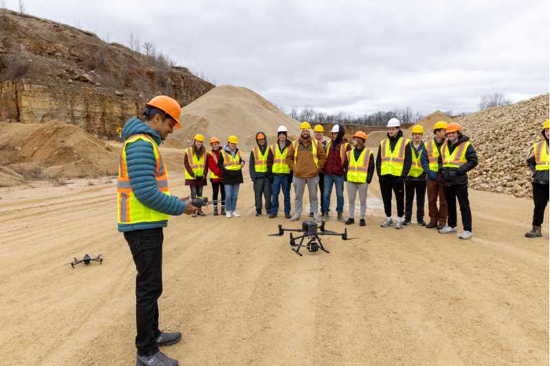 A partnership between UWL and Mathy Construction this spring offered students the chance to use aerial mapping and advanced drone technology, as well as learn about career opportunities with a local company.