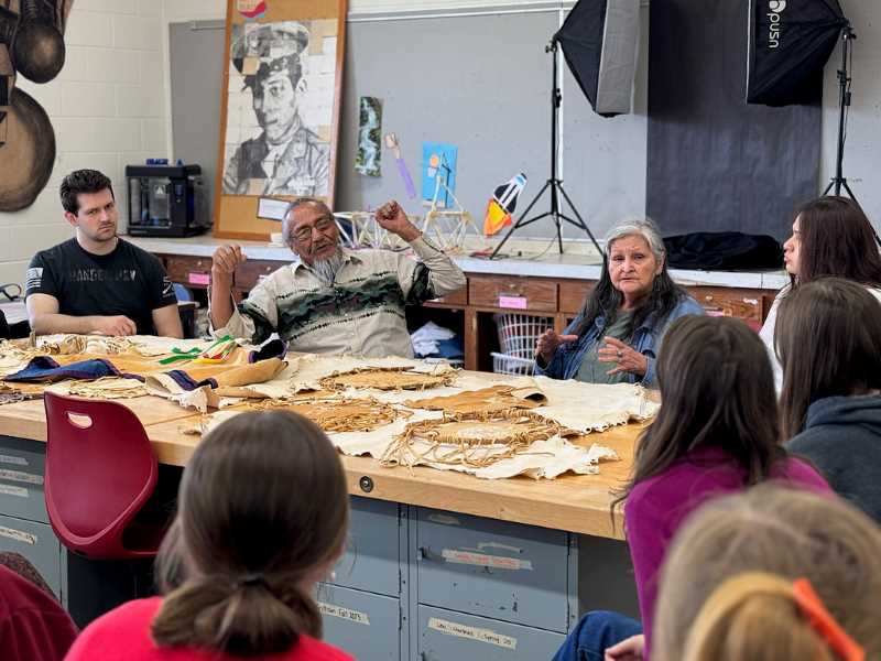 Levi and Verna Blackdeer led a workshop on the UW-La Crosse campus demonstrating their Indigenous art of deer hide design.Levi and Verna Blackdeer led a workshop on the UW-La Crosse campus demonstrating their Indigenous art of deer hide design.