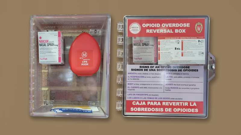 Nalox-Zone boxes have been installed in all 10 residence halls, at the south entrance of the REC and at the lobby of the University Police Office. Each box includes two Narcan nasal sprays, masks for rescue breathing and instructions on administering the medication.