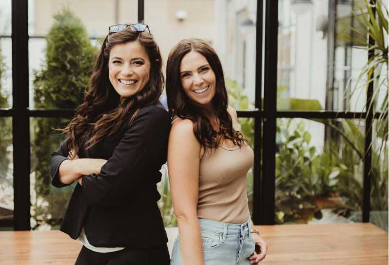 UWL alums Amy Kiefer, ’10, left, and Abby Green, have started numerous initiatives to help women through the challenging changes of pregnancy, motherhood and more. One is the HERself podcast.