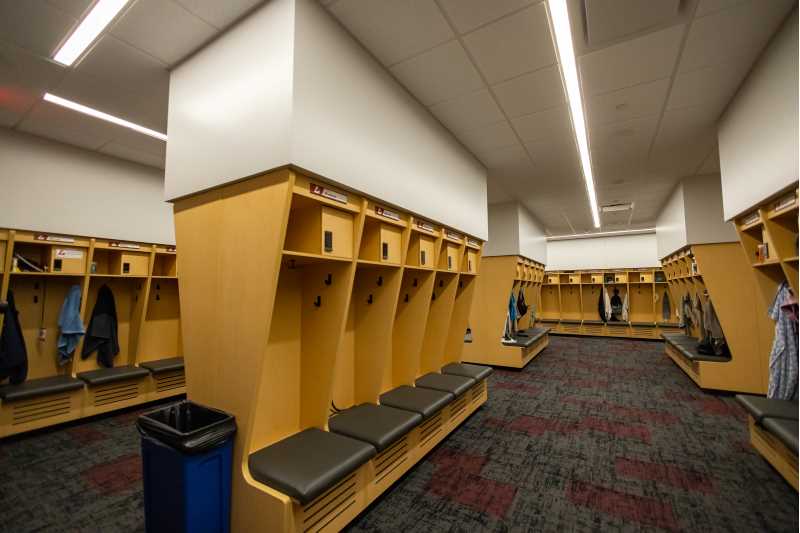 The new, state-of-the-art locker rooms.