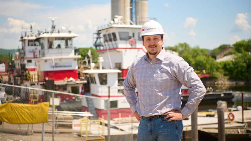 Ryan Sands, '15, is one of many UWL alumni helping La Crosse-based J.F. Brennan Company meet Wisconsin's water-related construction needs. A new partnership will bolster that talent pipeline. 