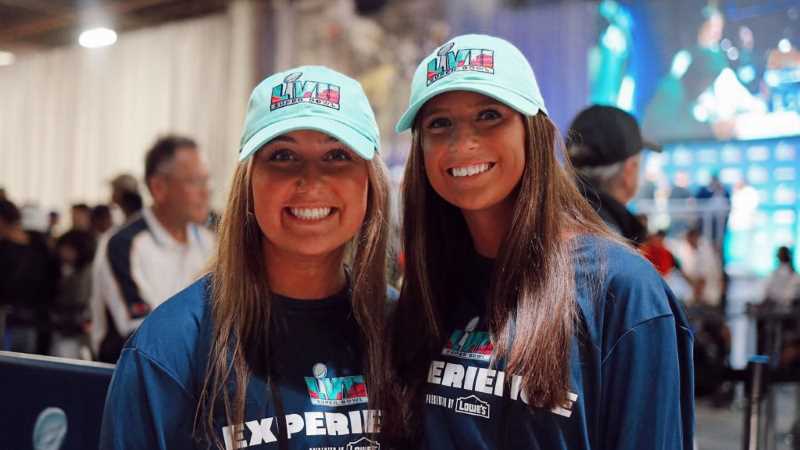 UWL senior Julia Biederwolf (left) attended this year's Super Bowl as part of her internship with Living Sport. The sport management major described the trip as the opportunity of a lifetime.