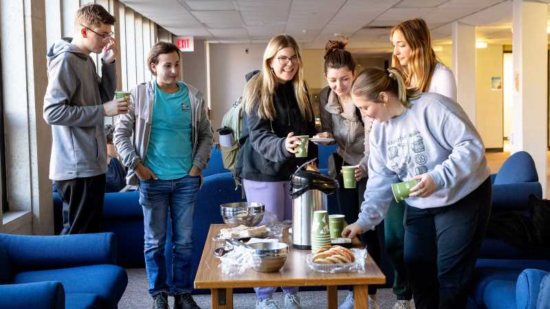 Students in the Education LLC got together in mid-December to enjoy treats and refreshments while getting in some last-minute studying.