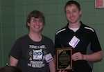 Brandon Dunk gets CLS award from Mike Lazzari