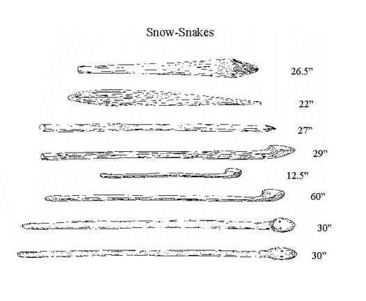 Illustration of snow-snakes