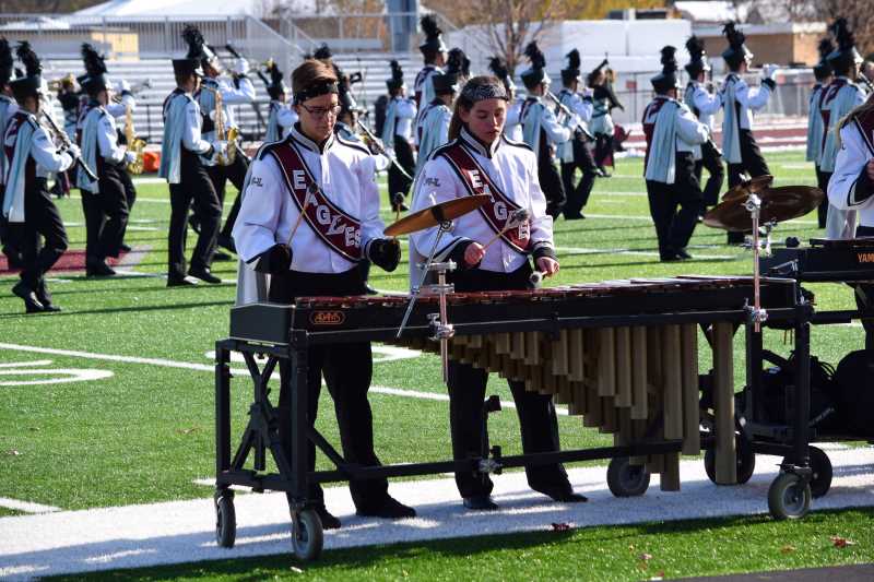 Frontline performing during a field show