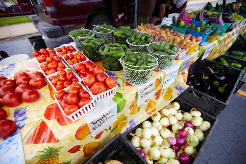 UWL farmers market vegetables.