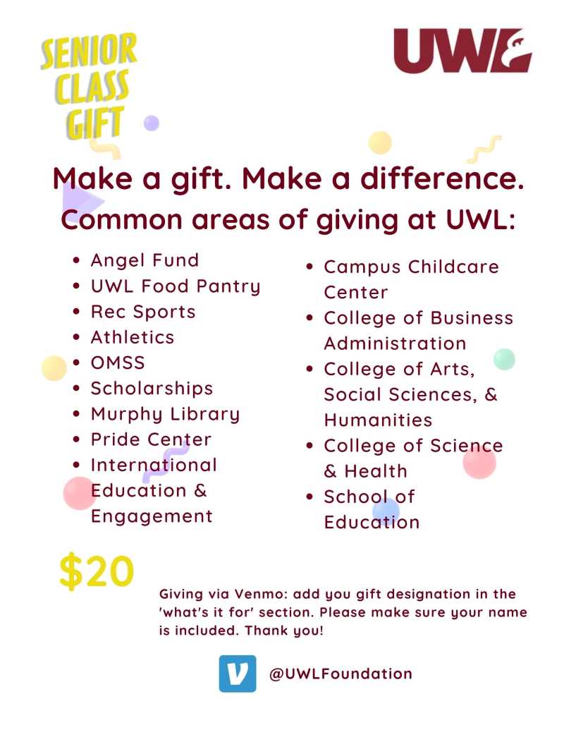 Senior Class Gift - areas to give - fall 2022
