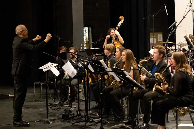 Dr. Erickson leading the UWL Jazz Orchestra