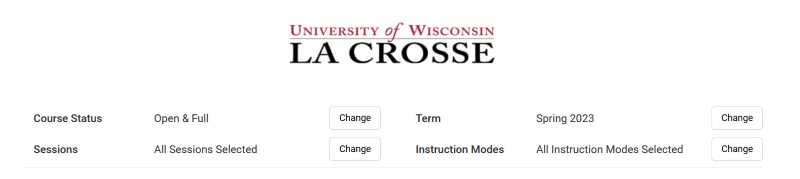 Change the correct filter in Schedule Planner to make sure your results include the class you are looking for.