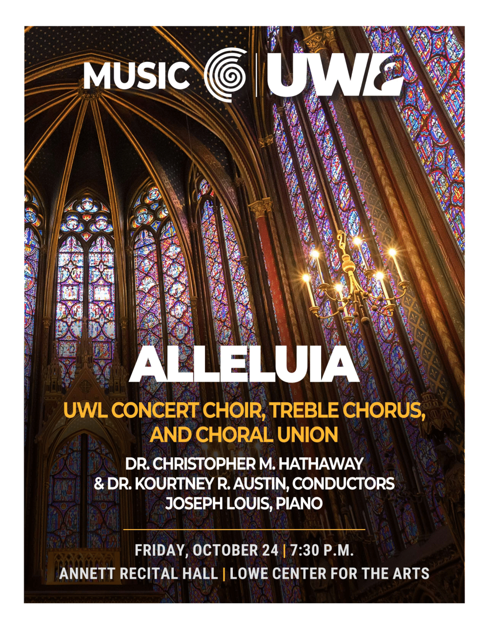 Program Cover for UWL Choral Union, Treble Chorus, and Concert Choir Concert