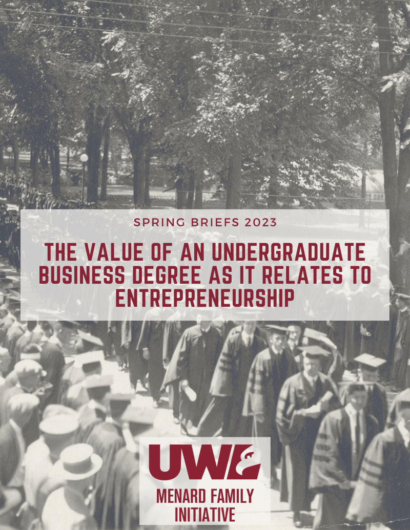 Book cover for: The value of an undergraduate business degree as it relates to entrepreneurship