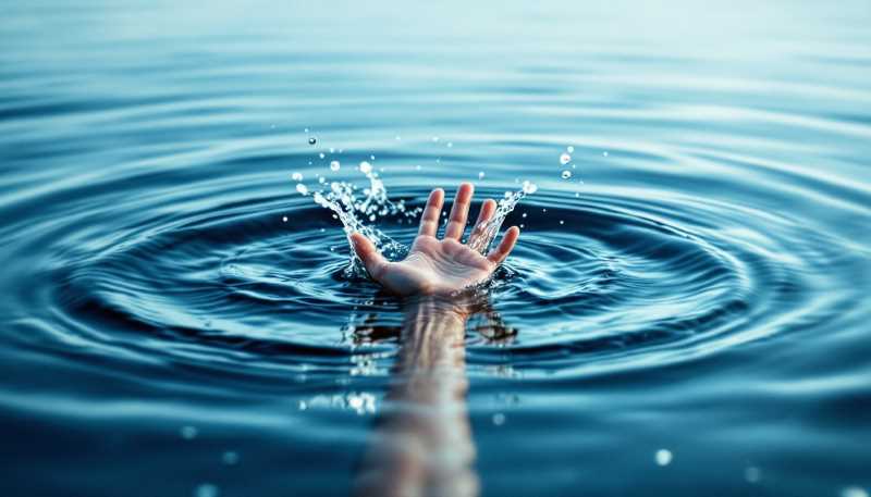 Hand breaking through water. Image from Stockcake.