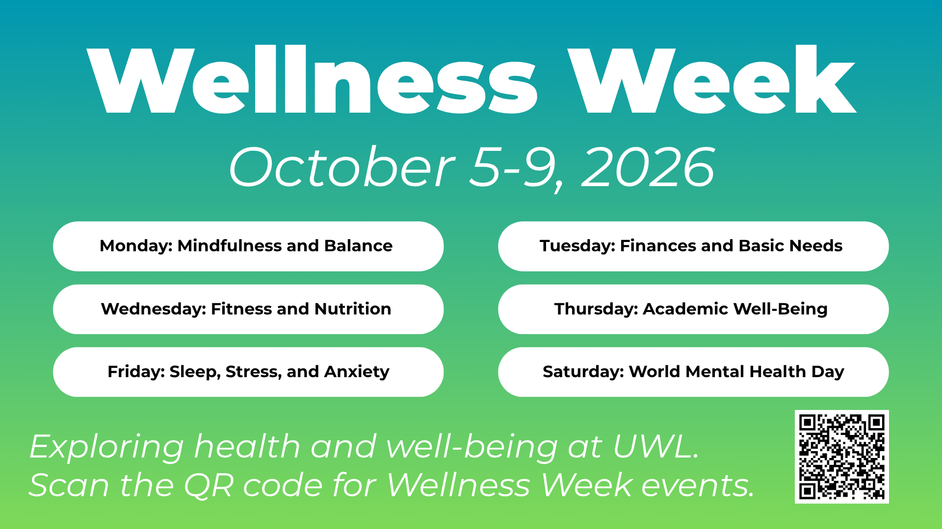 Wellness Week, October 5-9, 2026