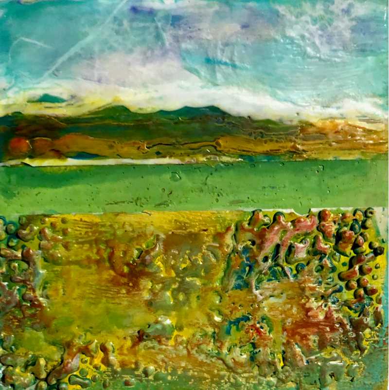 Peaceful Places/encaustic mixed media - C. Brudos