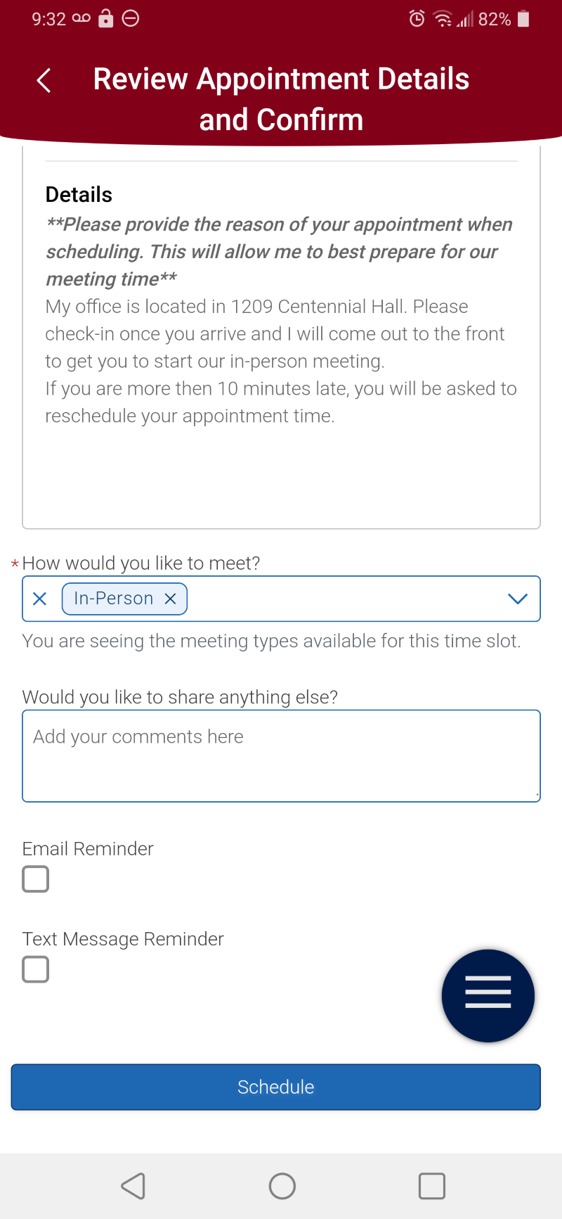 Request reminders and confirm