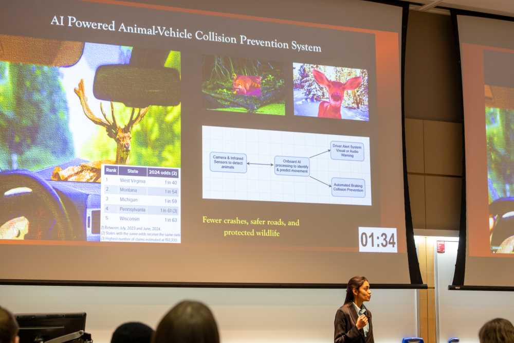 Student presenting