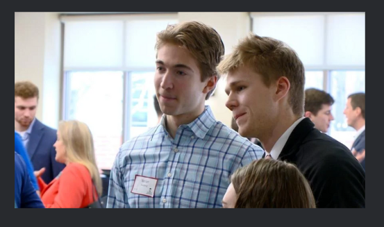 Students networking at Take an Eagle to Breakfast 2023