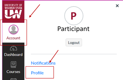 In the upper left side of your screen, click on the "Account" icon. Then, click "Profile".