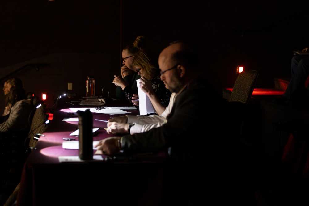 3 Minute Project Competition event judges at work.