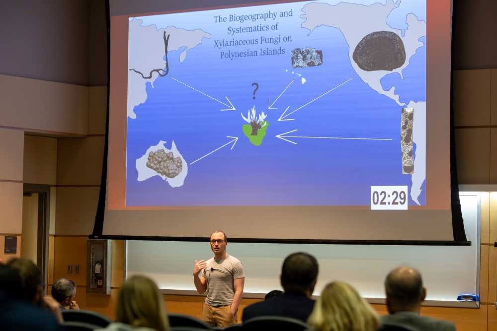 Student presenting