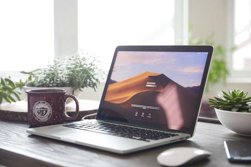 Laptop sitting on desk