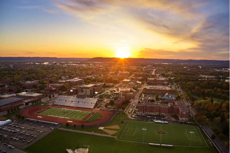 Sunset over campus