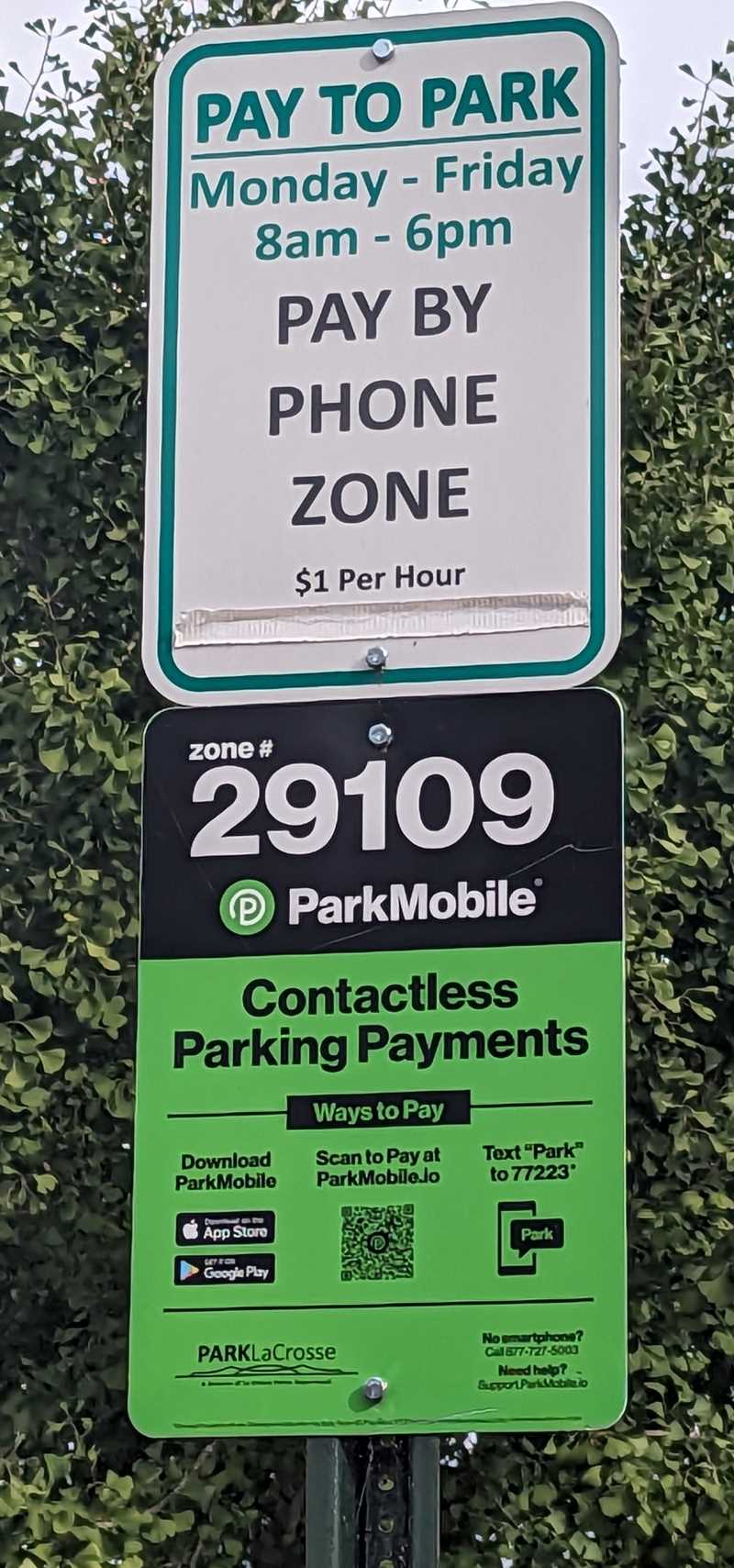 ParkMobile street sign