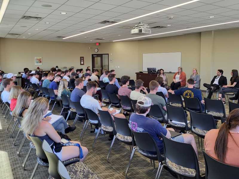 Students attending the panel discussion.