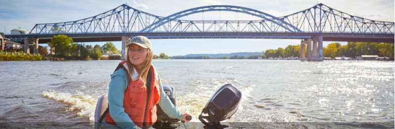 Student on the Mississippi in La Crosse, WI