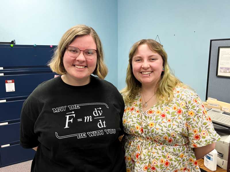 Macie Ferguson and Eleanor Tezak, Library Administration Office Student Workers