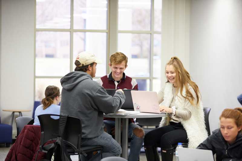 Students studying in Murphy Library