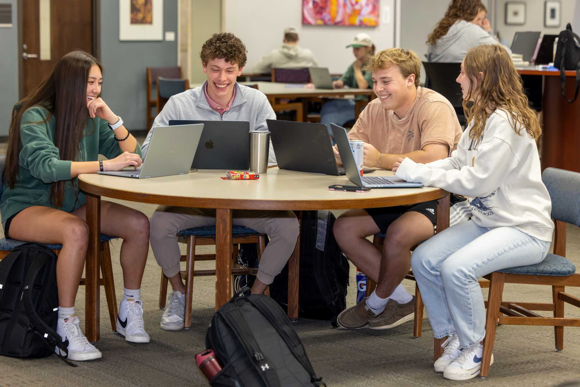 Students studying together in Murphy Library