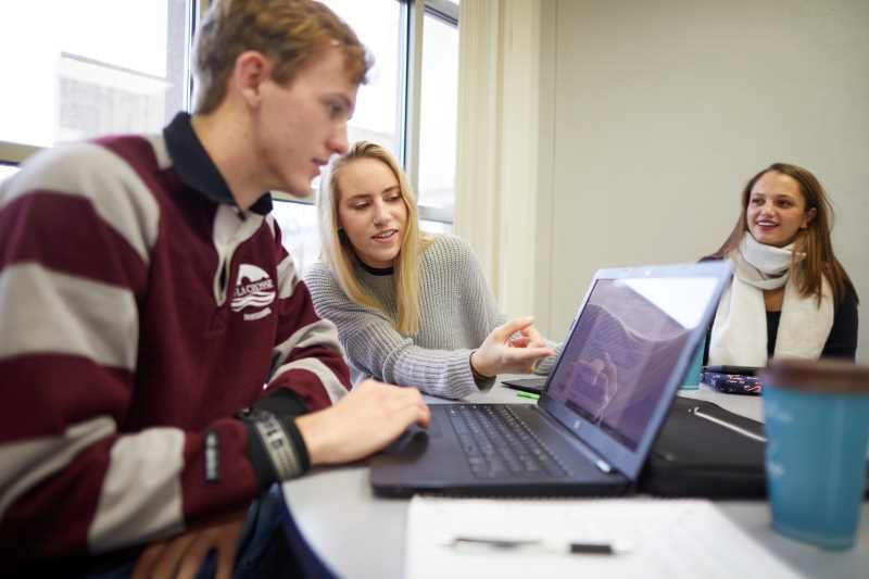 Student studying in Murphy Library