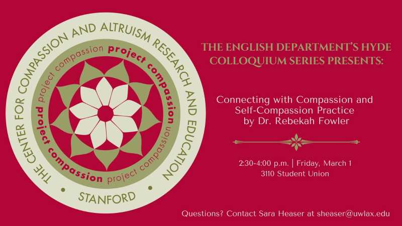 Colloquium Series flyer titled "Connecting with Compassion and Self-Compassion Practice"