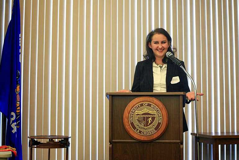 UWL alumna Audreyona Chavez-Lorenz. Photo by UW-L student photographer Hanqing Wu.