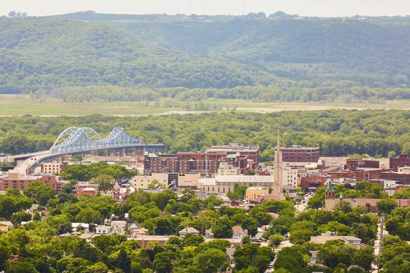 Image of downtown La Crosse, Wisconsin. A UWL senior capstone course designed and distributed a community needs assessment to pinpoint the biggest areas of need in La Crosse and other parts of the Coulee Region.