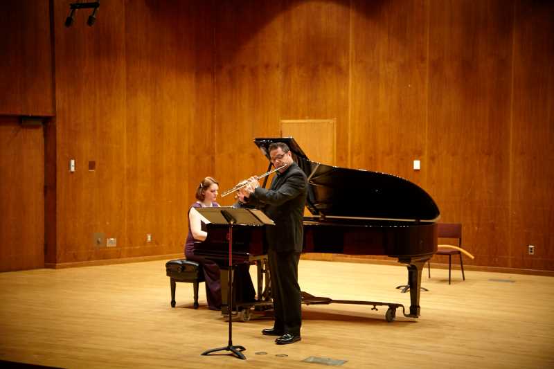  UWL Associate Professor of Music Jonathan Borja performs in 2016 at UW-La Crosse. During this year’s Hispanic Heritage Month celebration, Borja will join guest pianist Lindsay Garritson in a recital of flute music from Mexico.