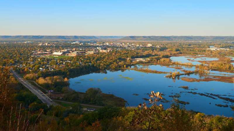 A view of the La Crosse River Marsh from Miller Bluff.