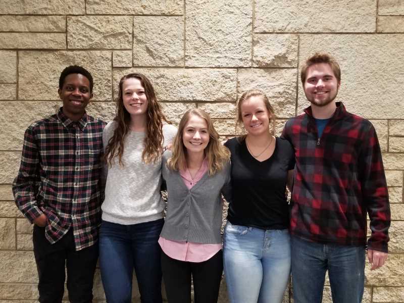 Kelsi Faust (second from right) was one of several former student employees who reflected on their time at UWL as part ofNational Student Employment Week is April 7-13.