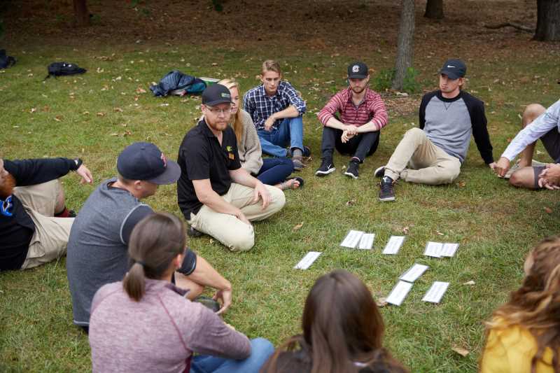 Recreation students take part in an outdoor activity in the 2017 event. Students in the upper-level recreation management and therapeutic recreation class have created five programs focusing on physical, social, spiritual, environmental and occupational well-being. They will hold the event for an introductory general rec class on Saturday, April 24. 