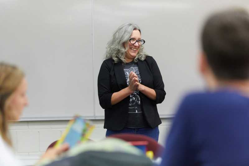 Merideth Garcia, an assistant professor of English and English education, is one of six UWL faculty to earn this year's Eagle Teaching Excellence Award.