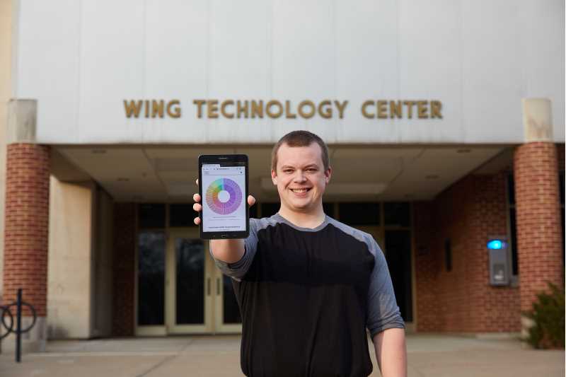Jacob McAllister, a junior in UW-La Crosse's computer science and software engineering dual degree program, created an app that provides unique and informative illustrations of COVID-19 data nationwide.