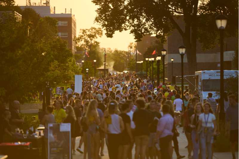 Students flock to Badger Street during Eagle Fest.